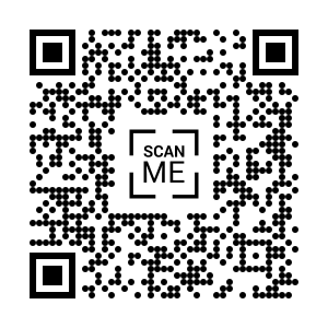 QR-code voor Stichting HOEK6 met de tekst 'SCAN ME'.